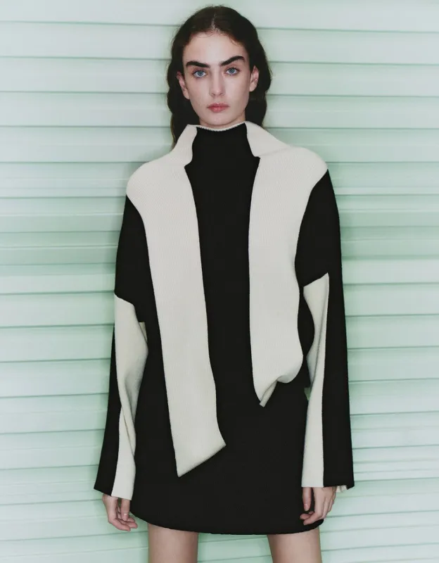 Striped High Neck Sweater sold by Urban Revivo