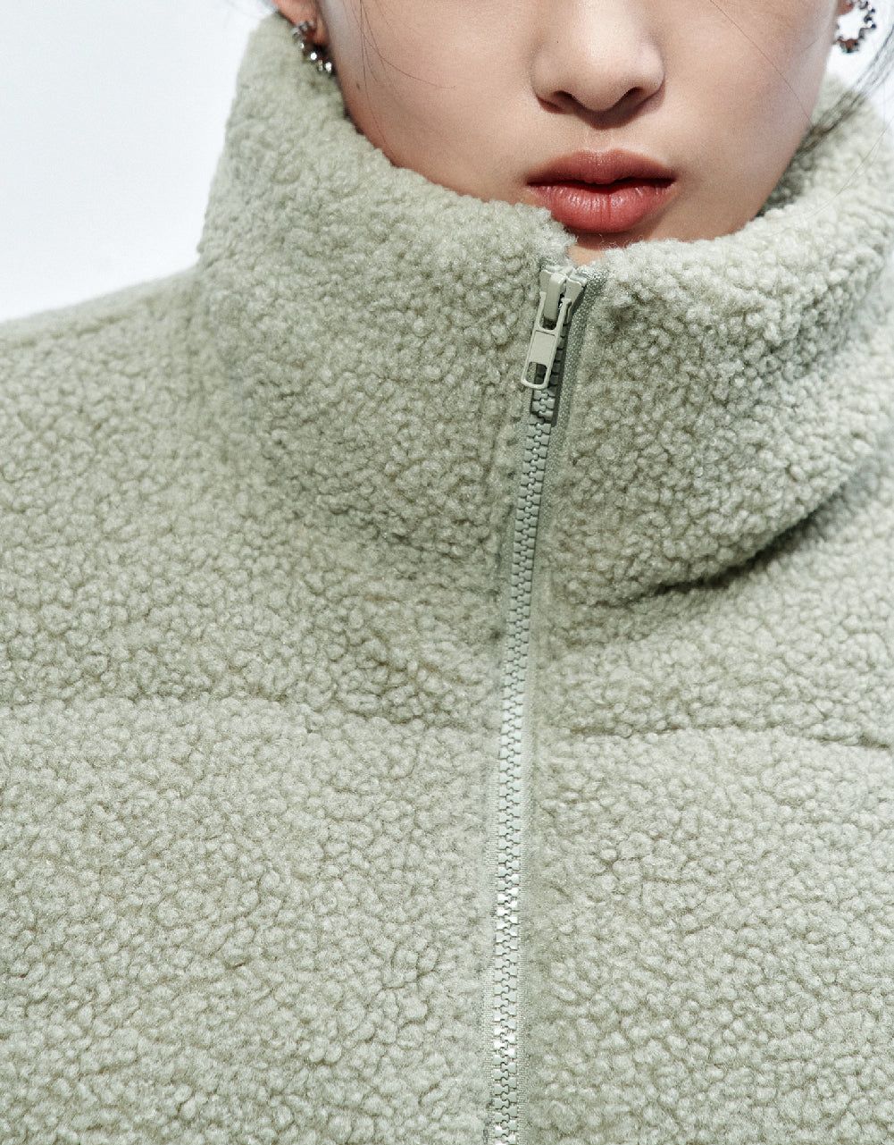 Furry Stand Collar Down Jacket sold by Urban Revivo product image thumbnail 5