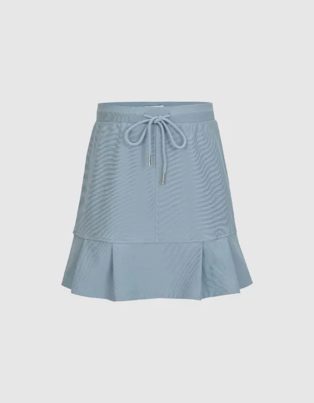 Drawstring Waist Mini A-Line Skirt sold by Urban Revivo