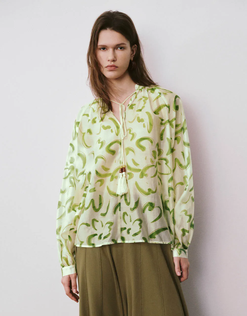 Tie Front Raglan Sleeve Blouse sold by Urban Revivo