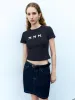 Bow Printed Crew Neck Skinny T-Shirt sold by Urban Revivo