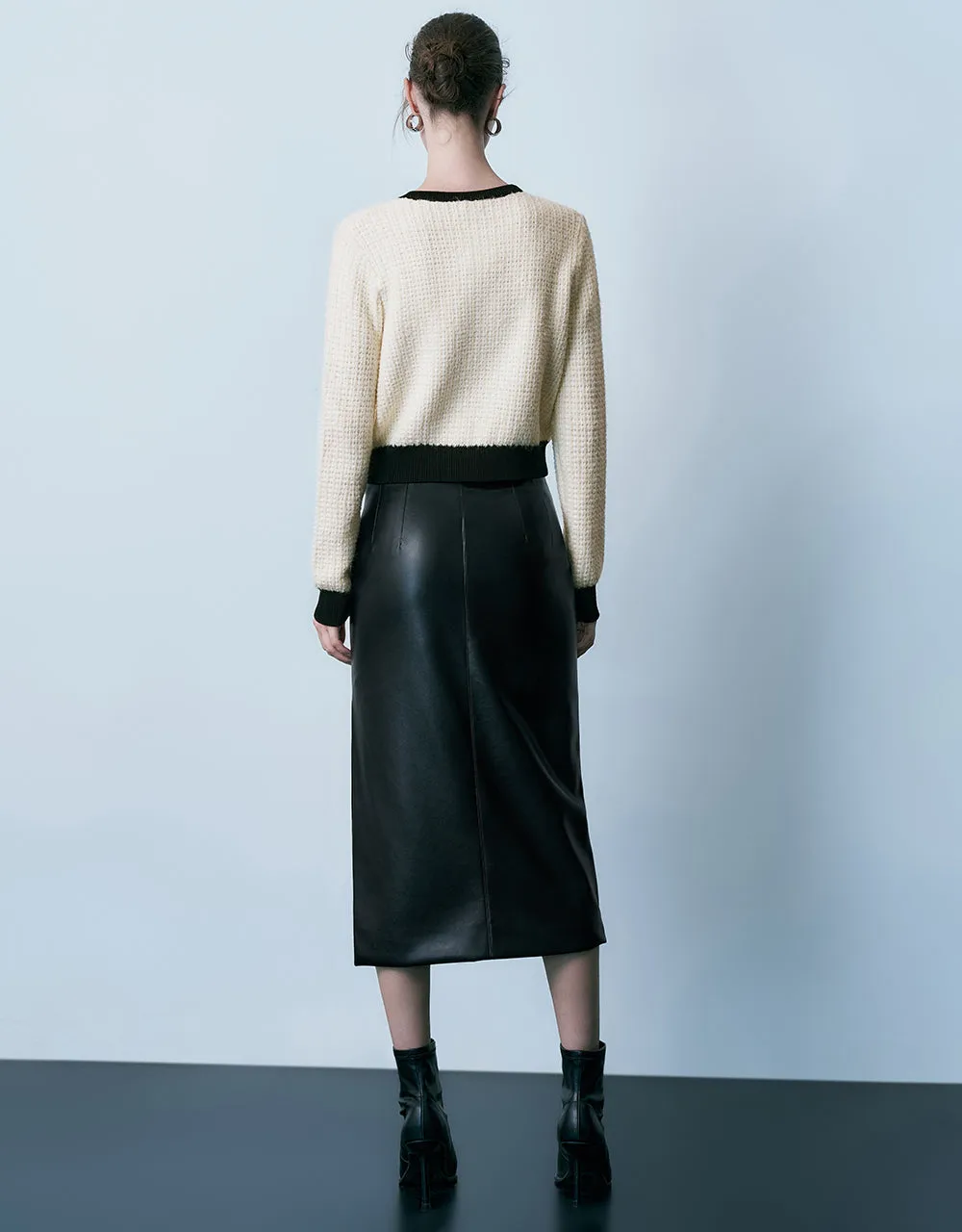 Crew Neck Knitted Cardigan sold by Urban Revivo product image thumbnail 4