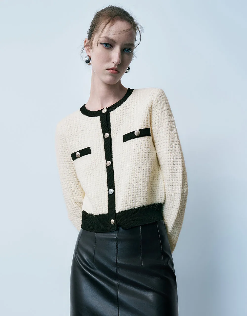 Crew Neck Knitted Cardigan sold by Urban Revivo