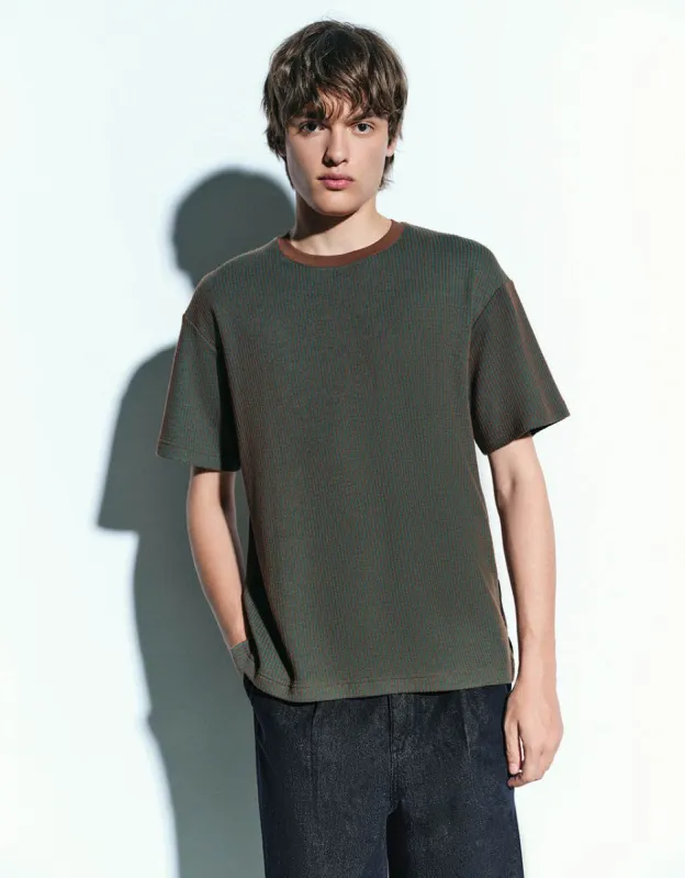 Crew Neck Knitted T-Shirt sold by Urban Revivo