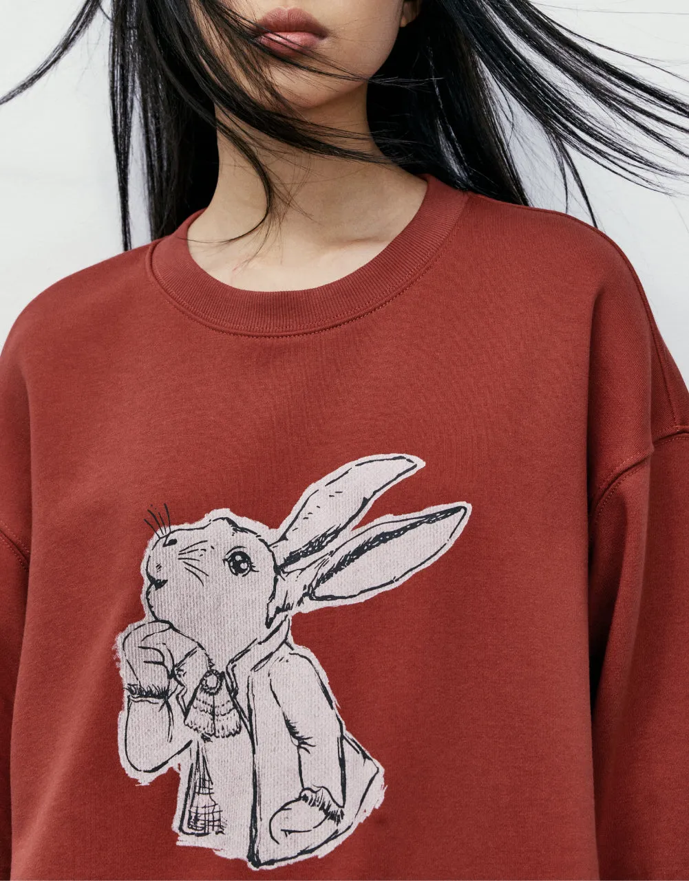 Bunny Print Sweatshirt sold by Urban Revivo product image thumbnail 3