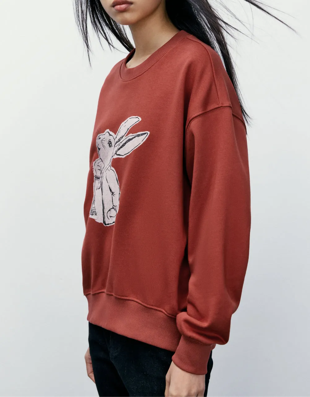 Bunny Print Sweatshirt sold by Urban Revivo product image thumbnail 5