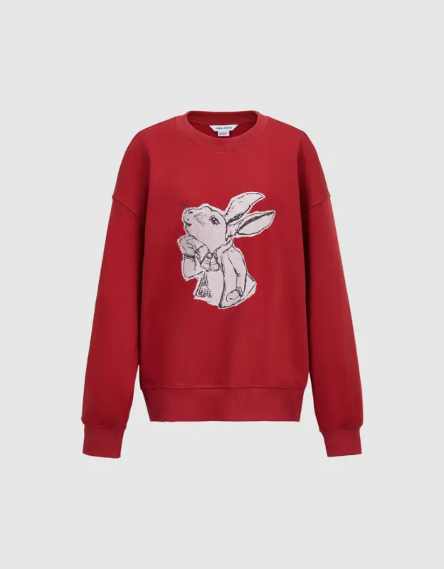 Bunny Print Sweatshirt sold by Urban Revivo