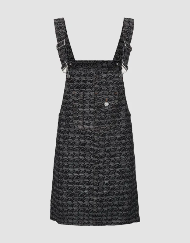 Monogram Denim Pinafore Dress sold by Urban Revivo