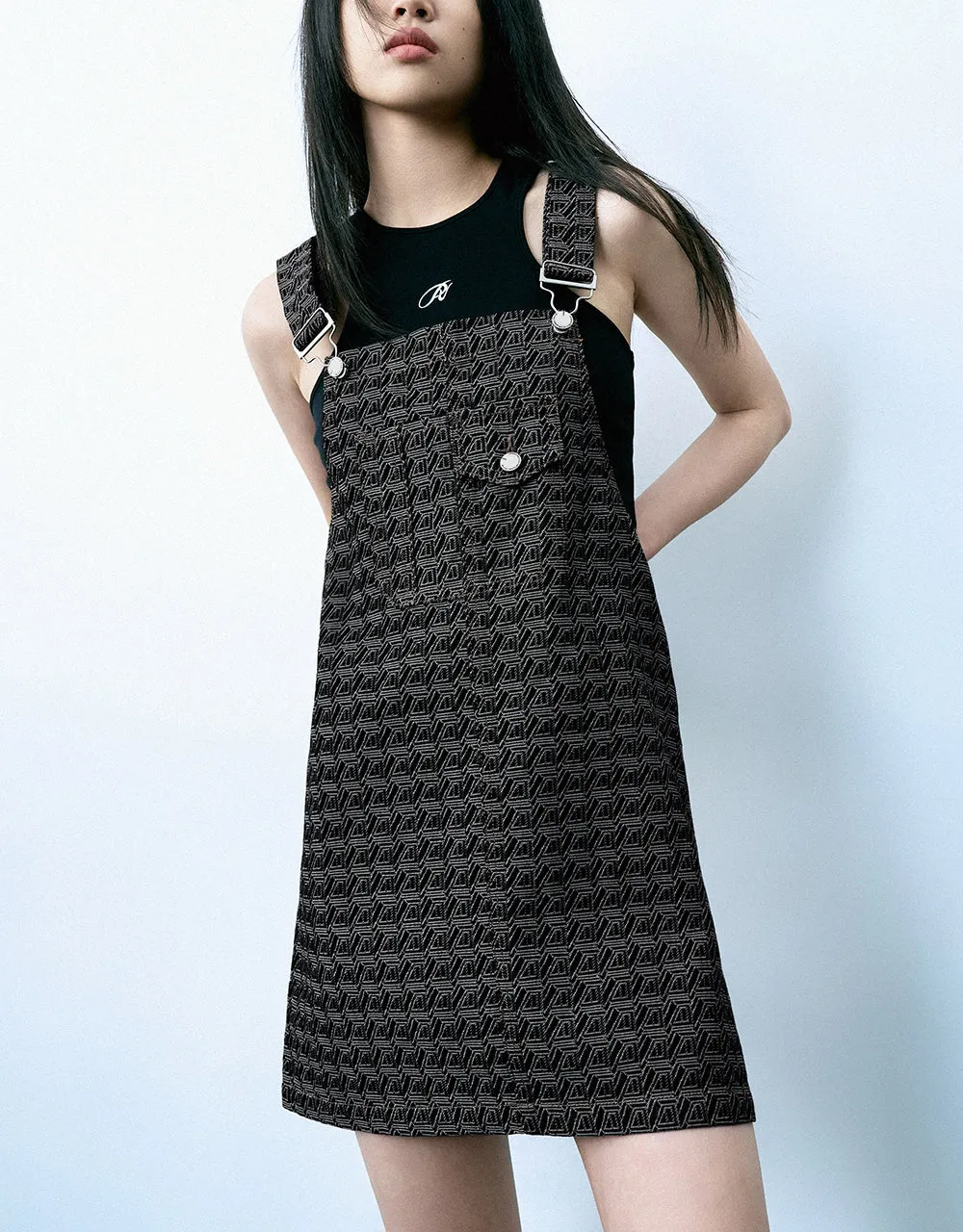 Monogram Denim Pinafore Dress sold by Urban Revivo product image thumbnail 2