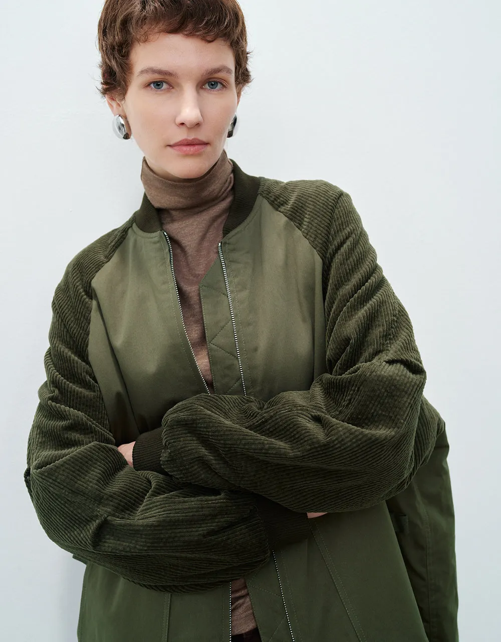 Zipper Front Raglan Sleeve Padded Coat sold by Urban Revivo product image thumbnail 5