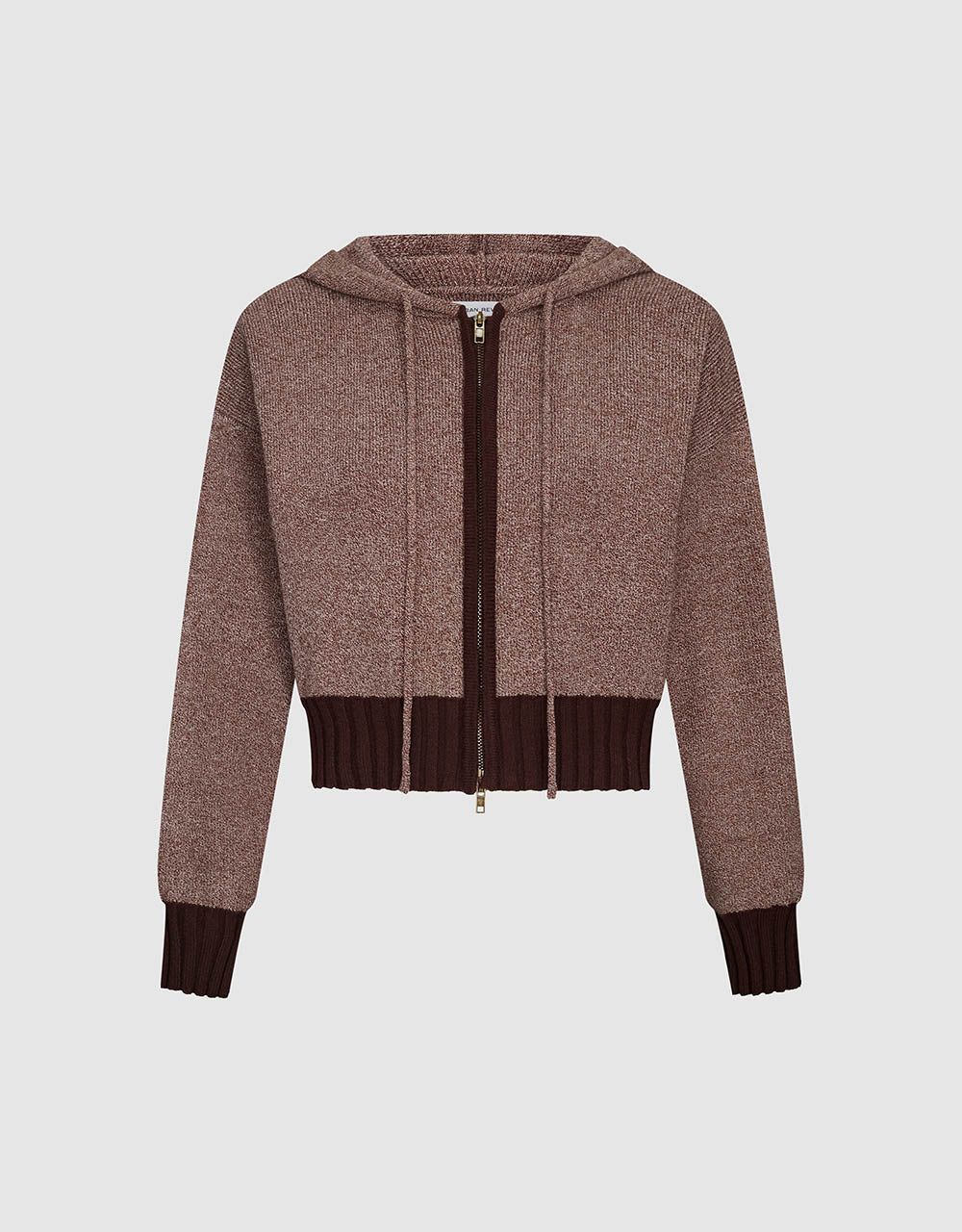 Zipper Front Hooded Knitted Cardigan sold by Urban Revivo product image thumbnail 2