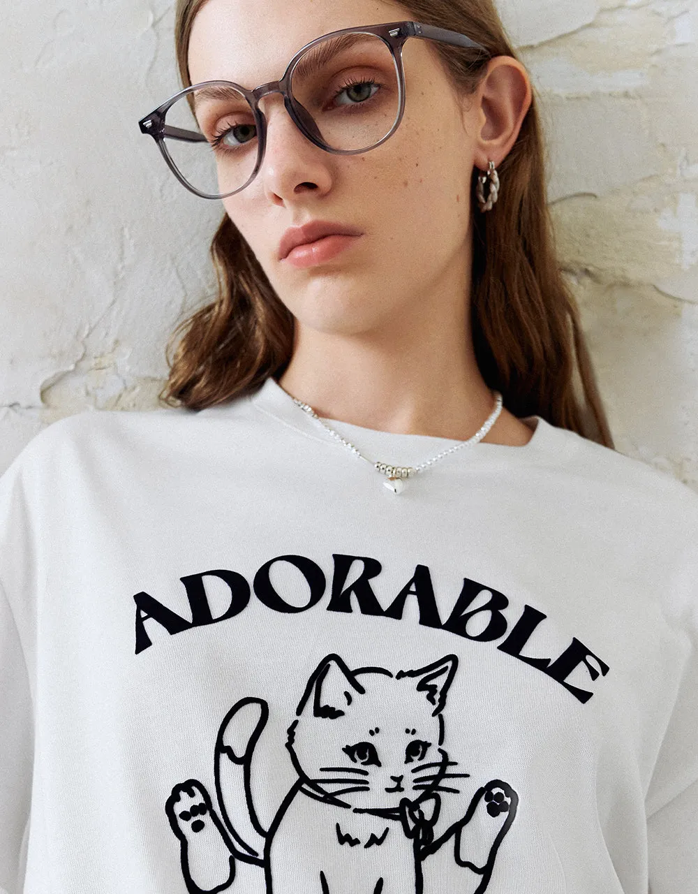 Printed Crew Neck Loose T-Shirt sold by Urban Revivo product image thumbnail 4