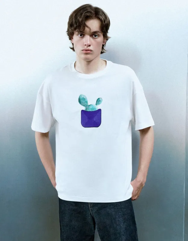 Printed Crew Neck Loose T-Shirt sold by Urban Revivo