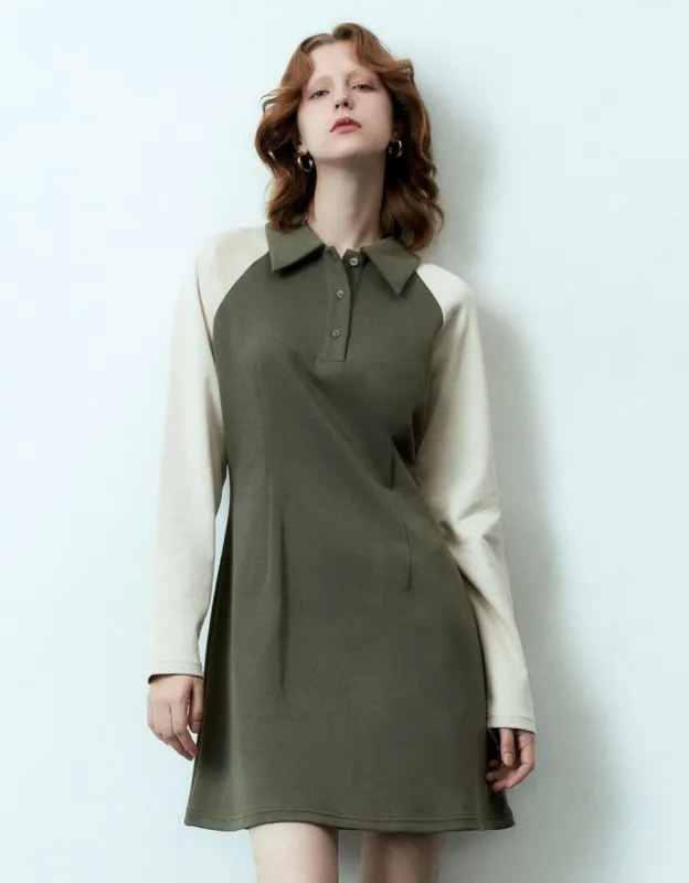 Two Toned Straight Polo Dress made by Urban Revivo