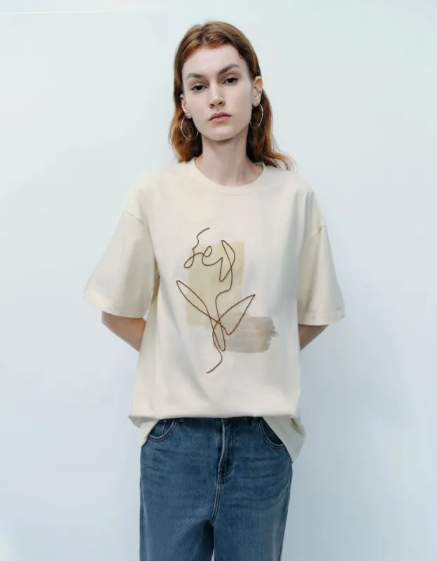 Printed Crew Neck T-Shirt sold by Urban Revivo