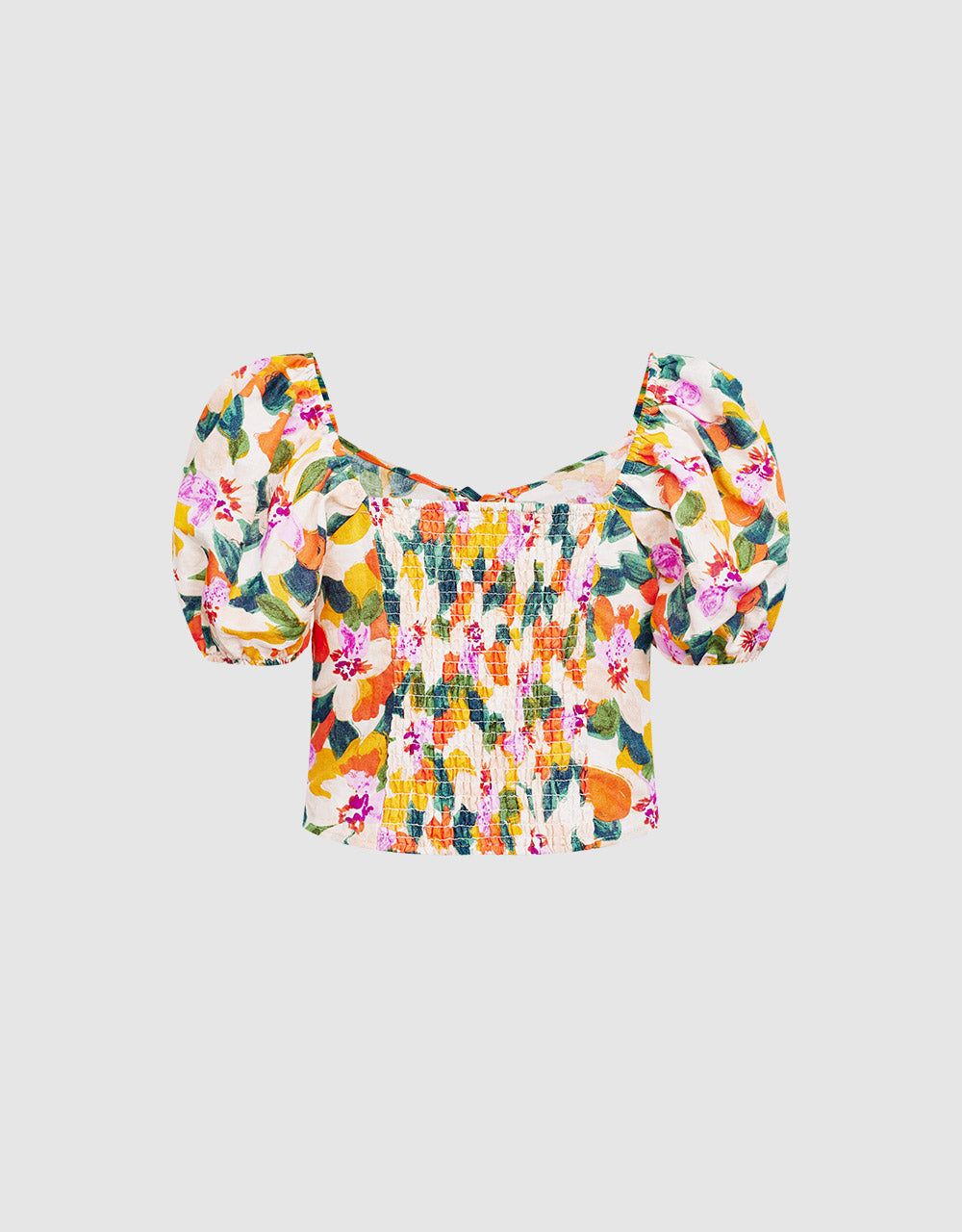 Floral Puff Sleeve Blouse sold by Urban Revivo product image thumbnail 4