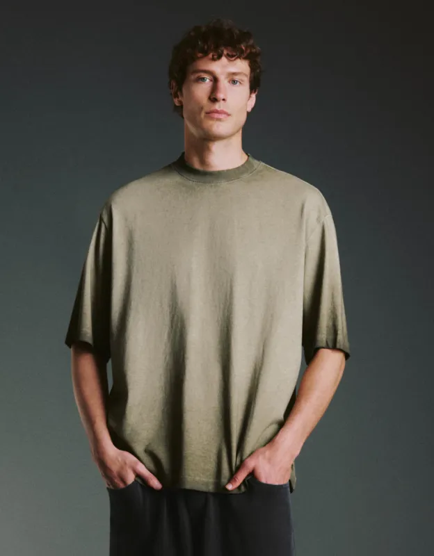 Printed Crew Neck A-Line T-Shirt sold by Urban Revivo