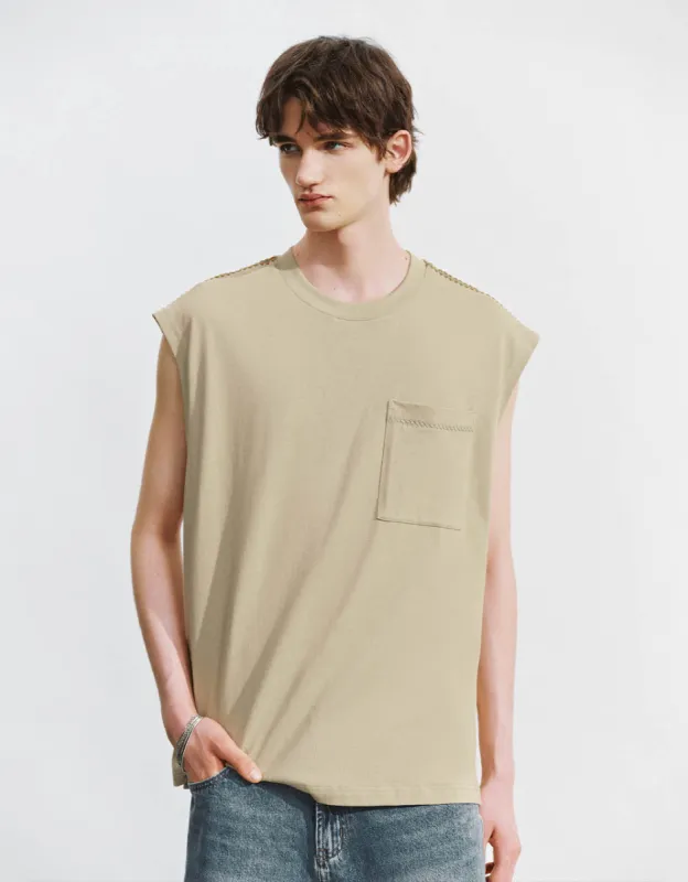 Crew Neck Loose Tank Top sold by Urban Revivo