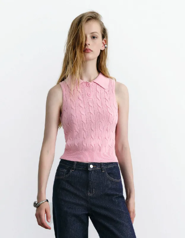 Cable Knitted Vest sold by Urban Revivo