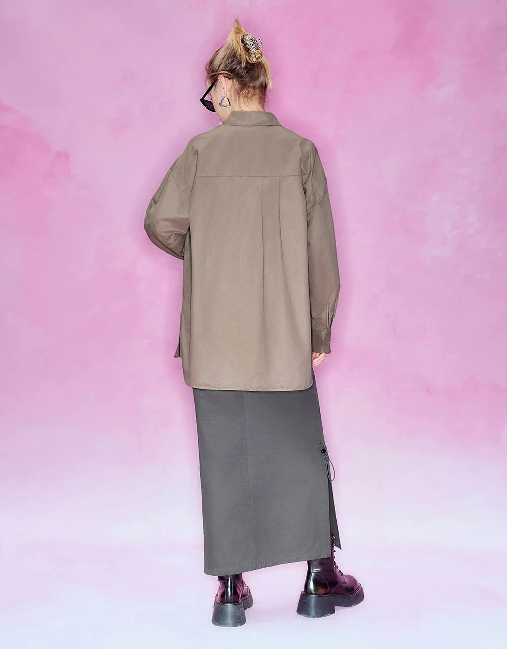 Button Up Straight Shirt sold by Urban Revivo product image thumbnail 4