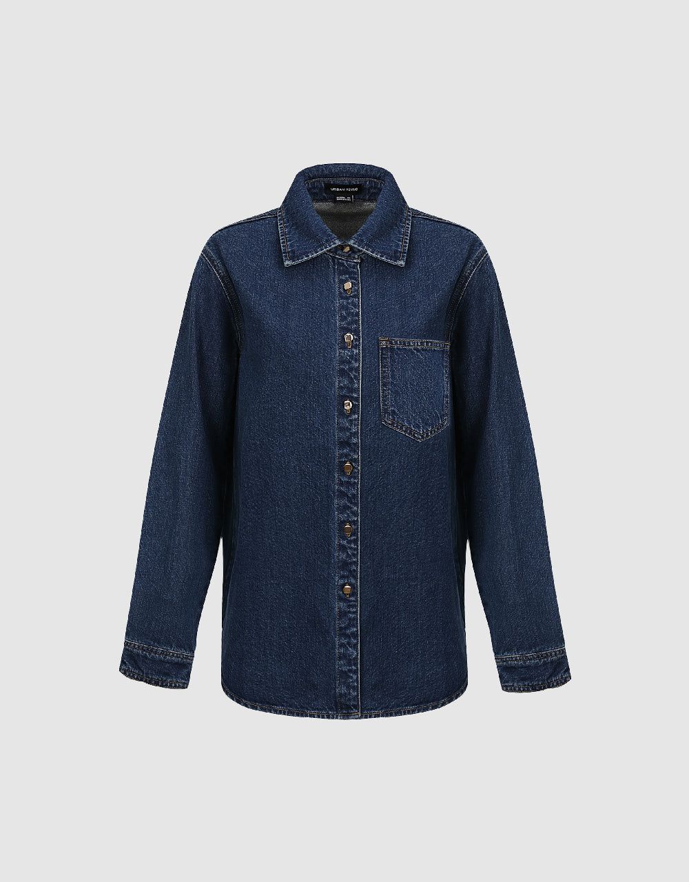 Button Up Denim Shirt sold by Urban Revivo product image thumbnail 2