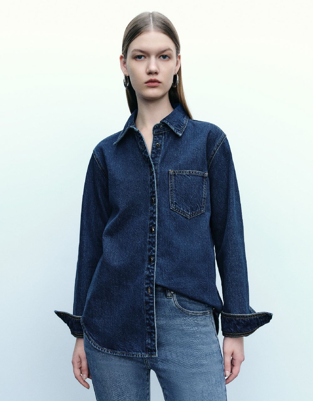 Button Up Denim Shirt sold by Urban Revivo