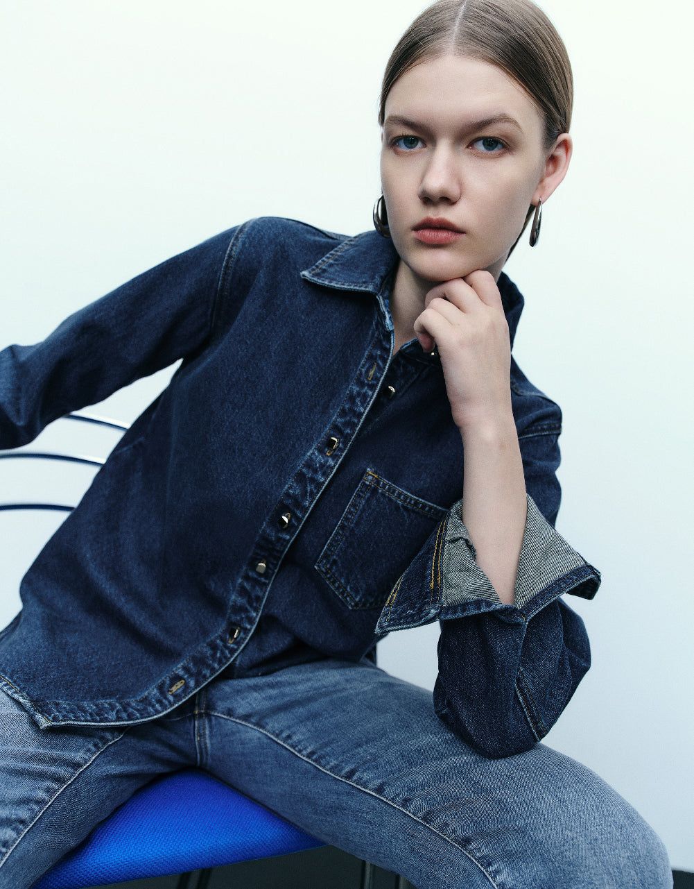Button Up Denim Shirt sold by Urban Revivo product image thumbnail 3