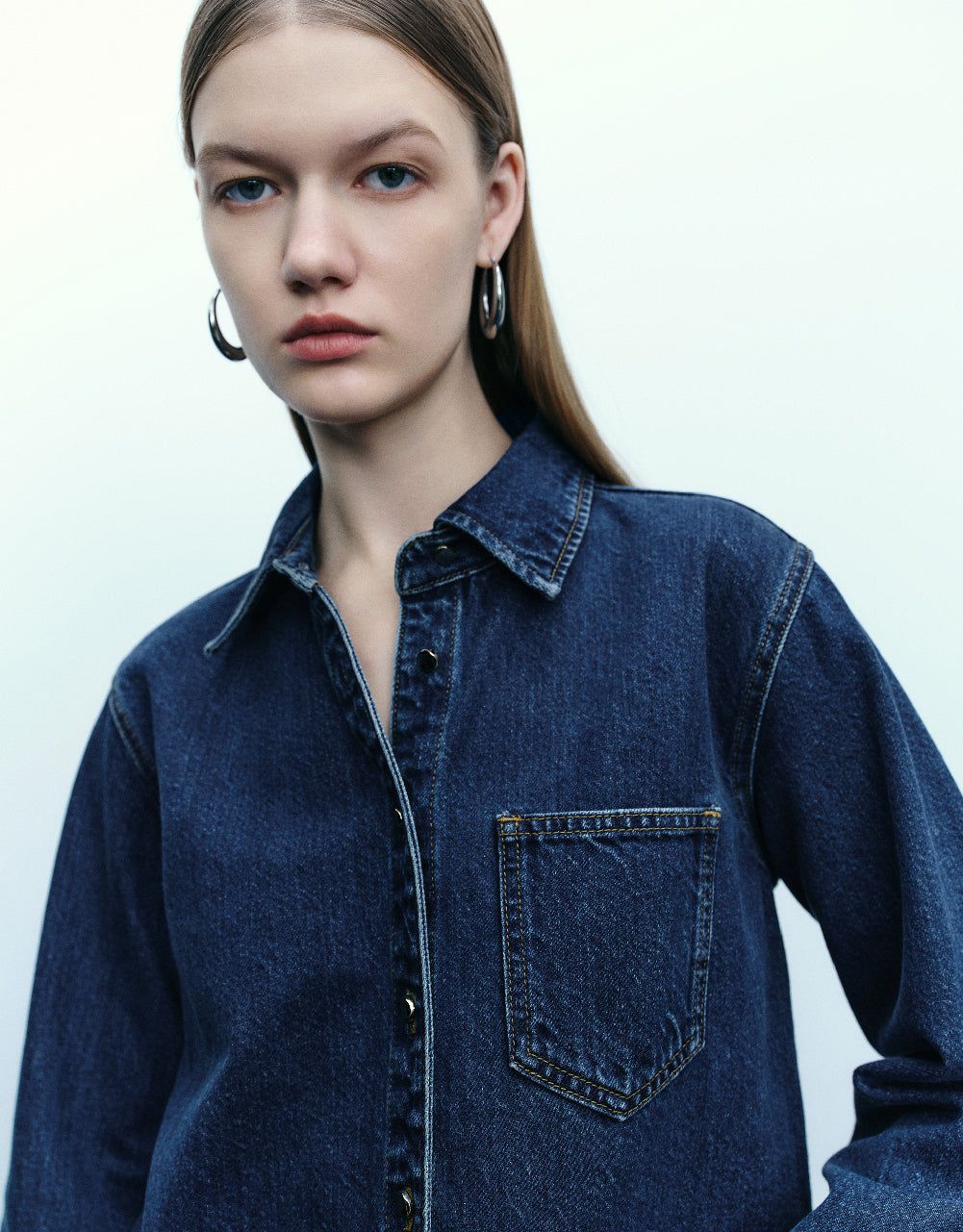 Button Up Denim Shirt sold by Urban Revivo product image thumbnail 5