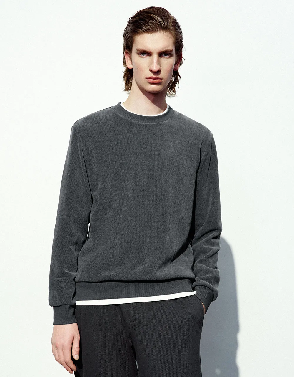 Crew Neck Straight Sweatshirt sold by Urban Revivo