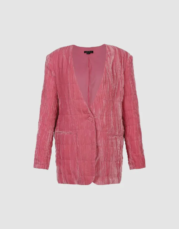 V-Neck Straight Jacket sold by Urban Revivo