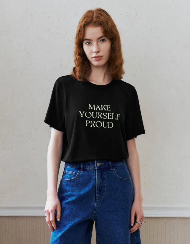 Letter Printed Crew Neck T-Shirt sold by Urban Revivo