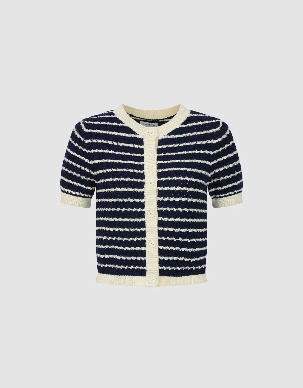Striped Crew Neck Knitted Cardigan sold by Urban Revivo product image thumbnail 2