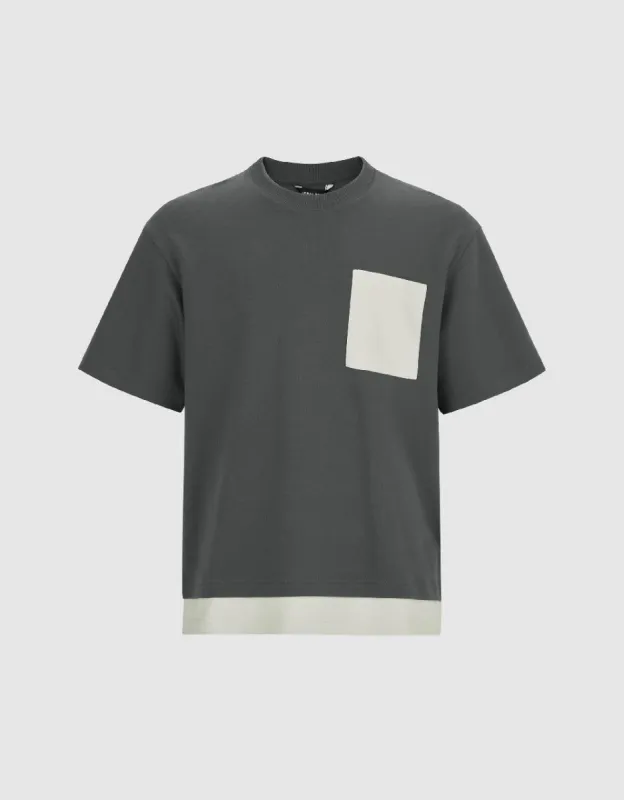 Crew Neck Straight Knitted T-Shirt sold by Urban Revivo