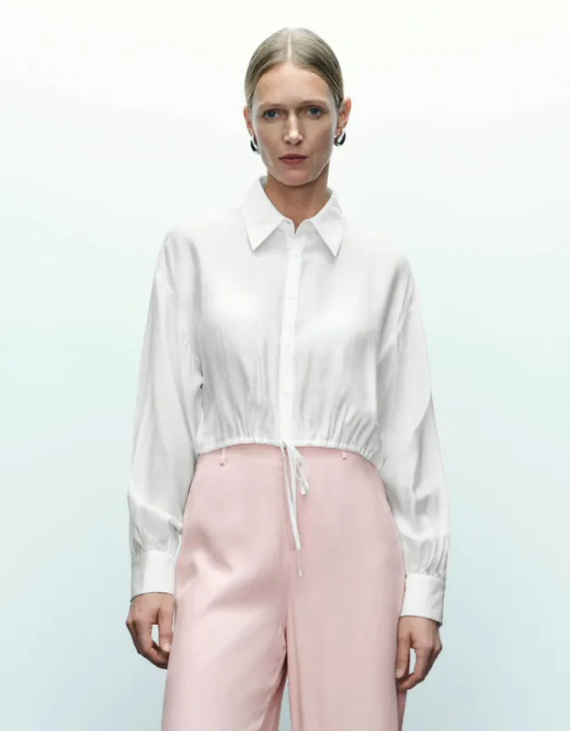 Cropped Loose Shirt sold by Urban Revivo