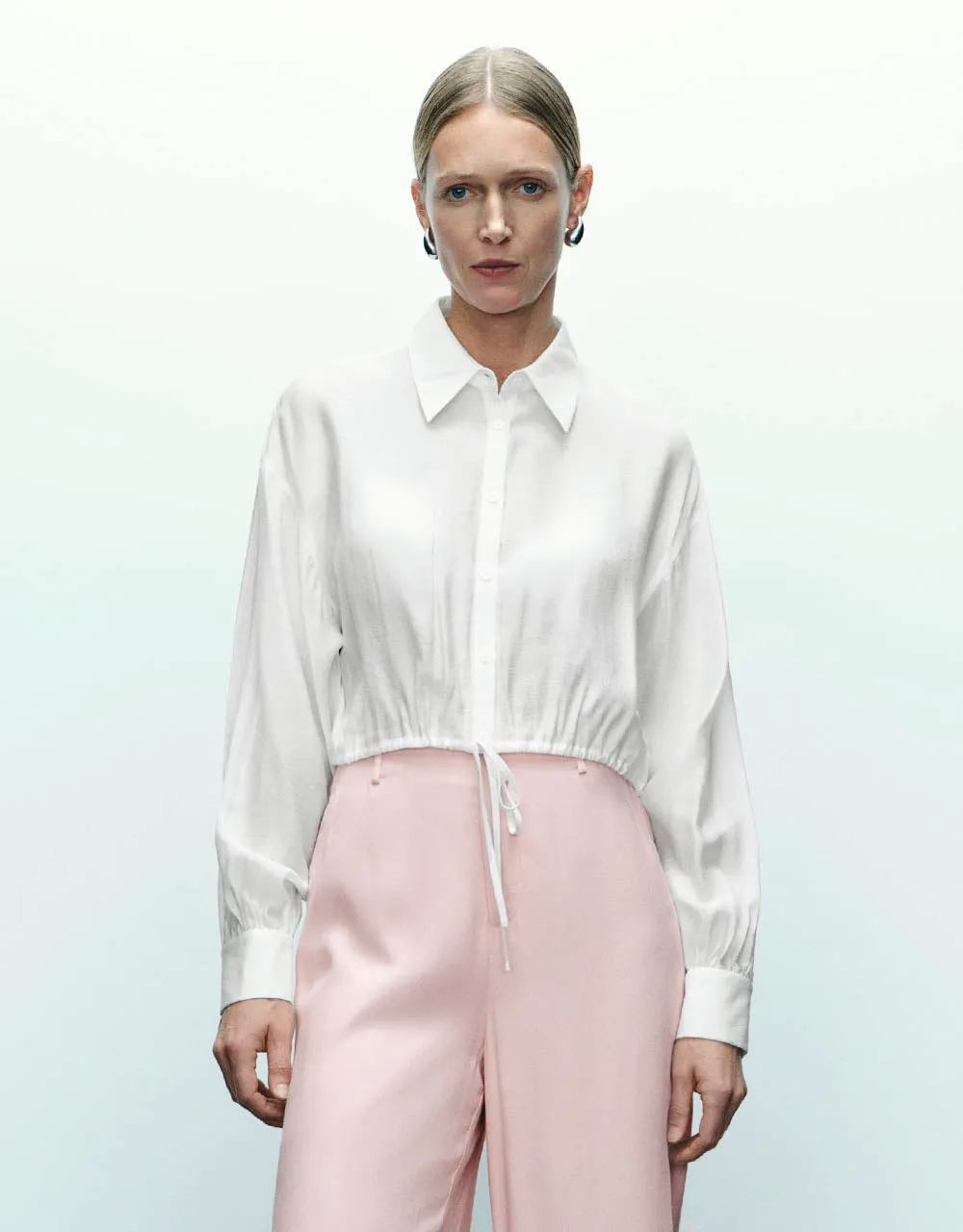 Cropped Loose Shirt sold by Urban Revivo