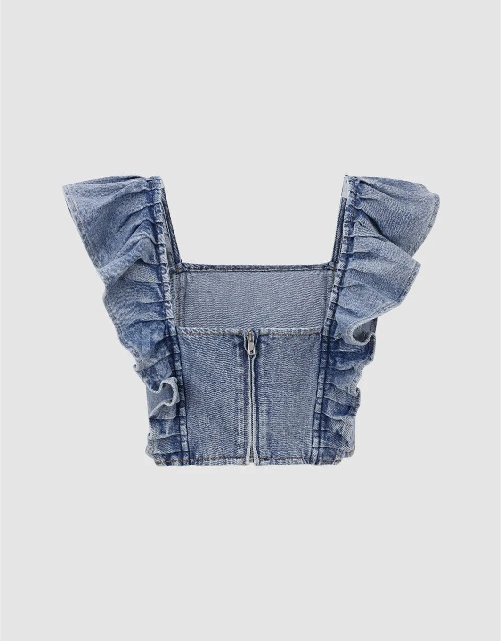 Ruffle Sleeveless Denim Shirt sold by Urban Revivo product image thumbnail 5