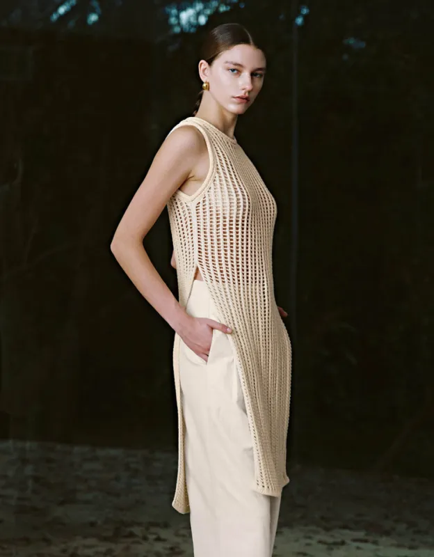 Crew Neck Knitted Tank Top sold by Urban Revivo