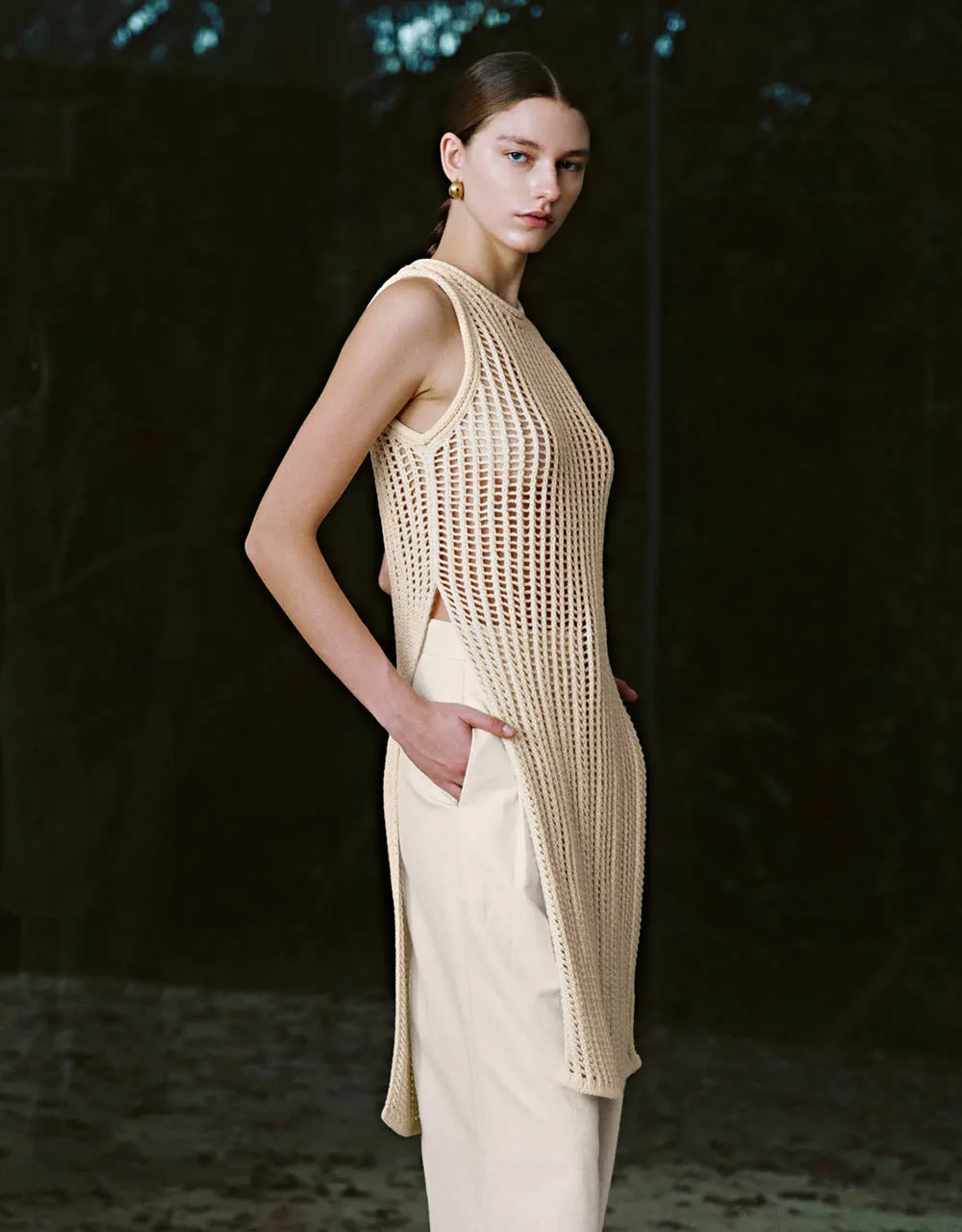 Crew Neck Knitted Tank Top sold by Urban Revivo