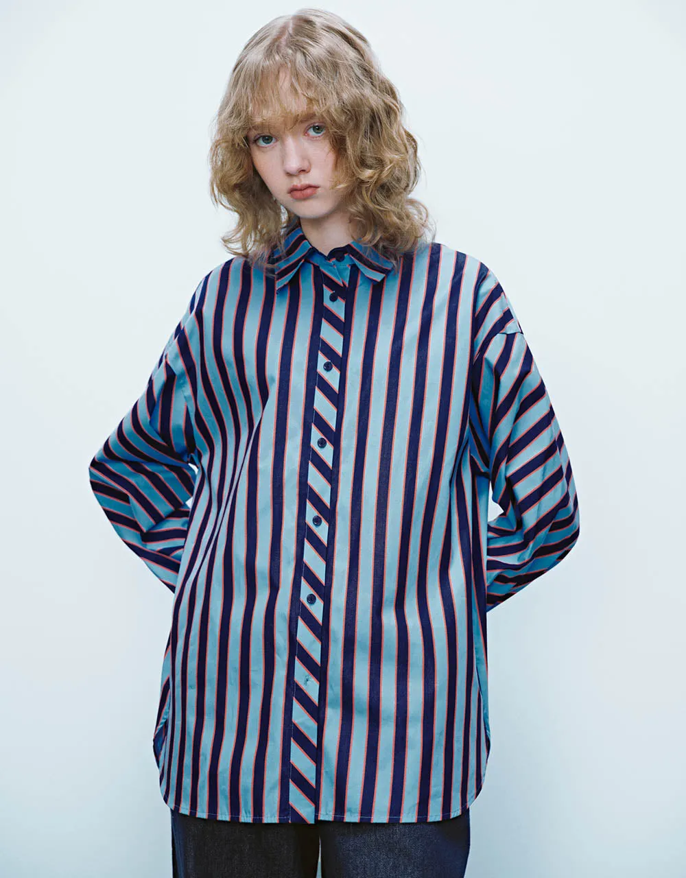 Striped Straight Shirt sold by Urban Revivo