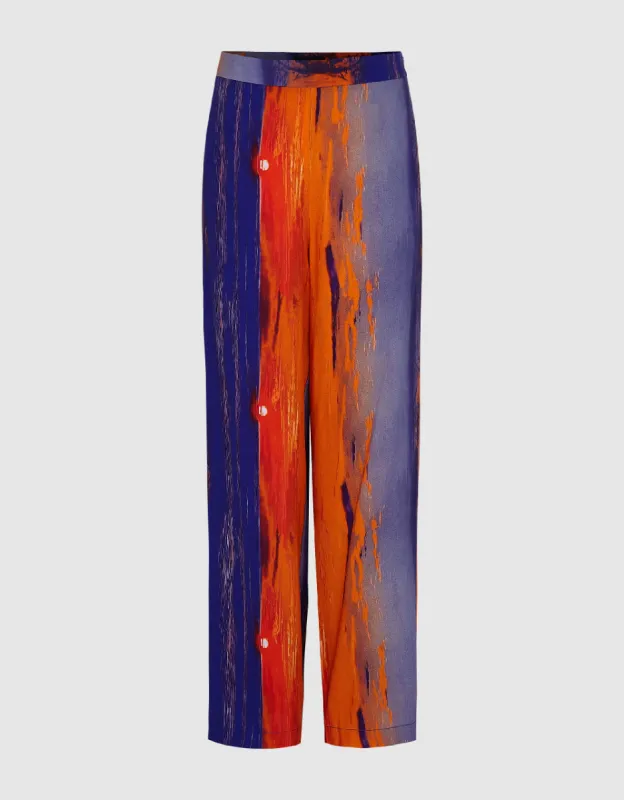 Sunset Printed Wide-Leg Pants sold by Urban Revivo