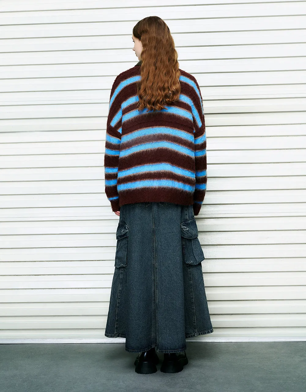 Striped V-Neck Knitted Cardigan sold by Urban Revivo product image thumbnail 5