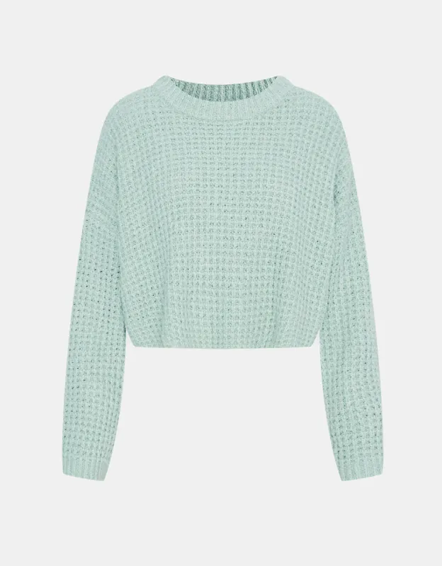 Drop Shoulder Cropped Sweater sold by Urban Revivo