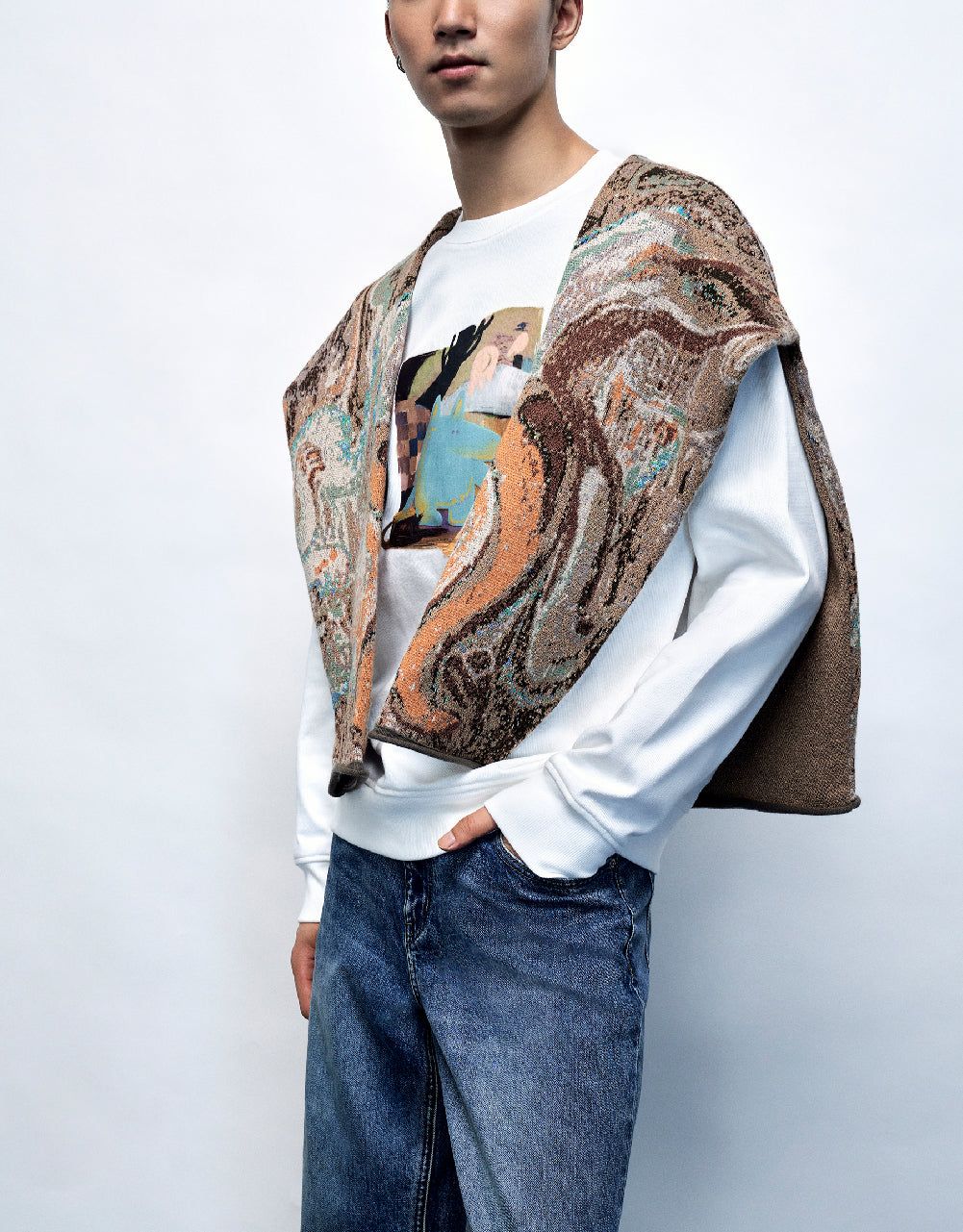 Printed Crew Neck Knitted T-Shirt sold by Urban Revivo product image thumbnail 3