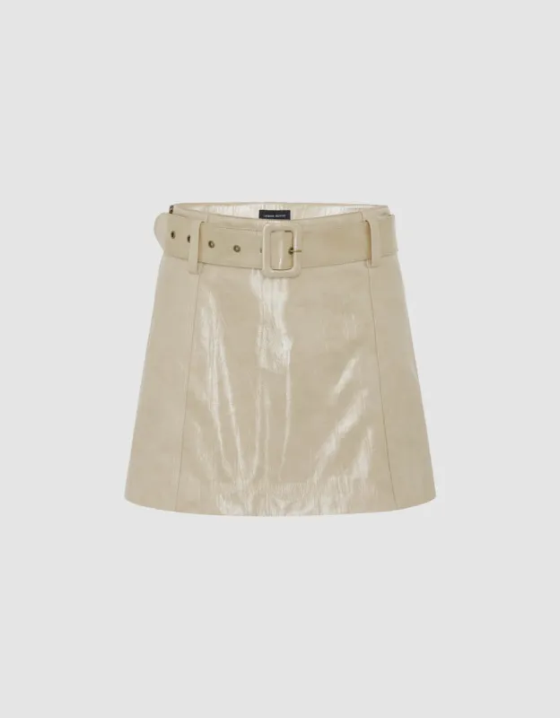 Vegan Leather Straight Skirt With Belt sold by Urban Revivo