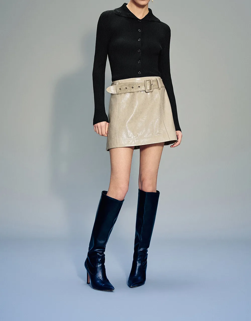 Vegan Leather Straight Skirt With Belt sold by Urban Revivo product image thumbnail 2
