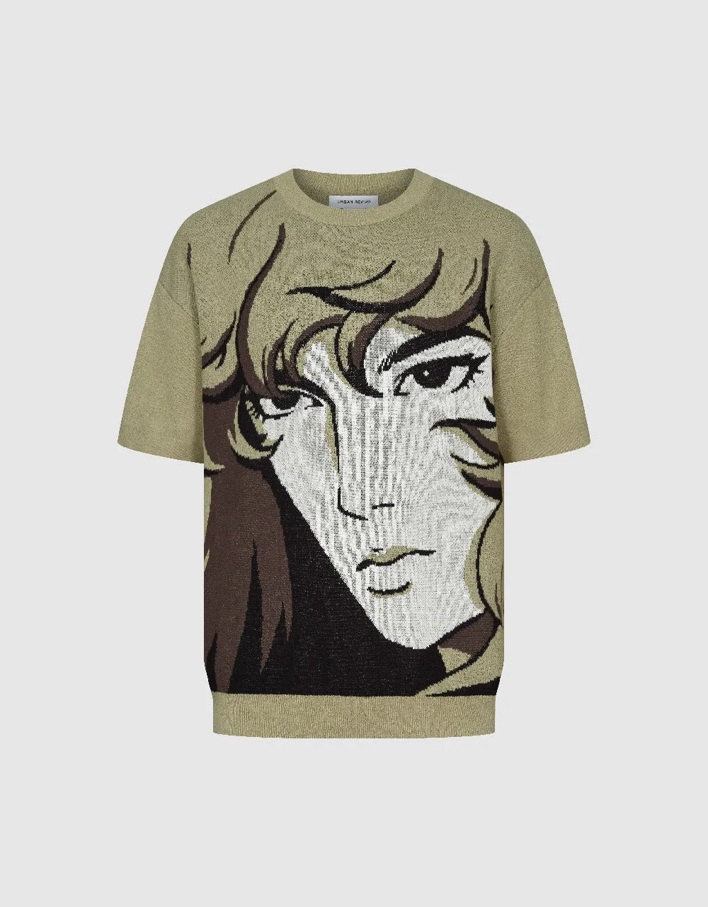 Printed Knitted T-Shirt sold by Urban Revivo