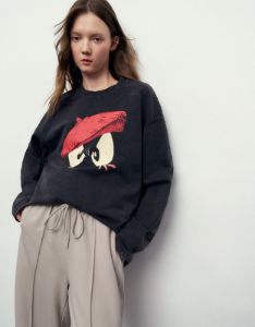 Printed Crew Neck Loose T-Shirt sold by Urban Revivo