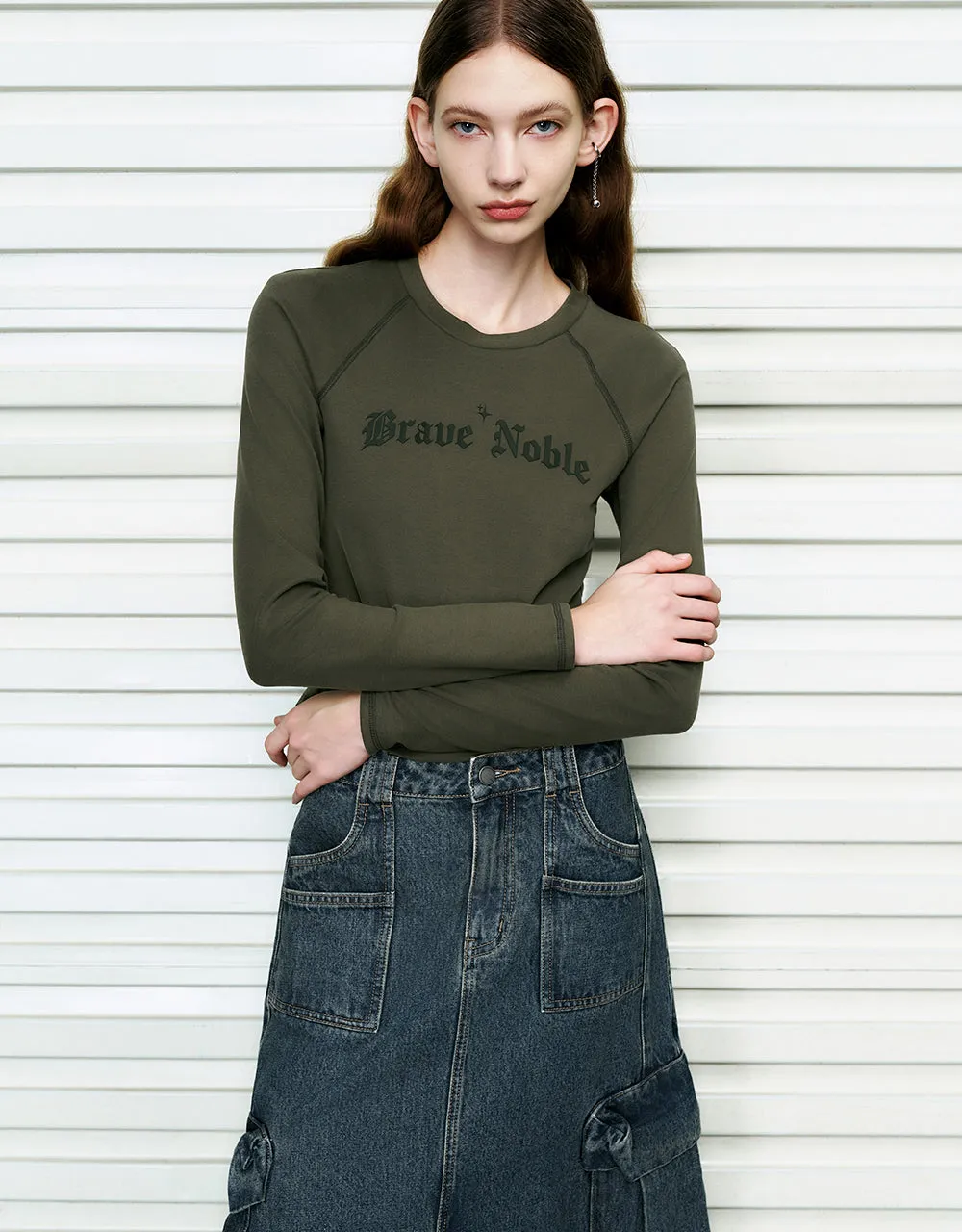 Raglan Sleeve Crew Neck Knitted T-Shirt sold by Urban Revivo product image thumbnail 3