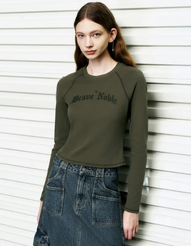 Raglan Sleeve Crew Neck Knitted T-Shirt sold by Urban Revivo