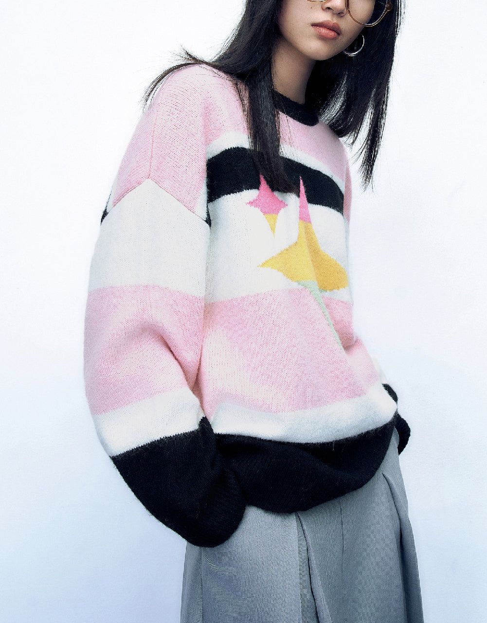 Drop Shoulder Sleeve Crew Neck Sweater sold by Urban Revivo product image thumbnail 3